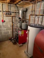 Oil furnace setup before switching to gas heating AC repair in Jefferson NJ